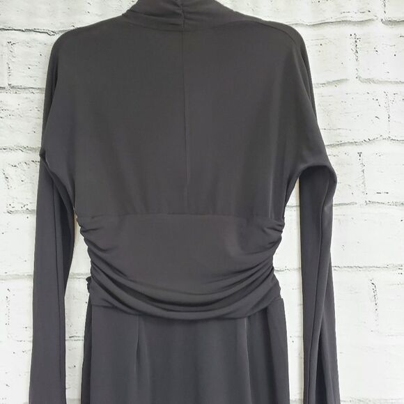 Boston Proper Black Long Sleev Dress Rouched - Picture 7 of 9